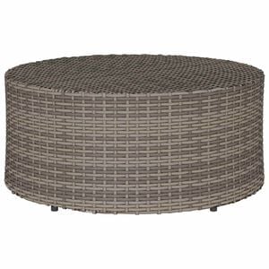 vidaXL 灰色户外咖啡桌 Ø 68 x 30 cm 聚乙烯藤