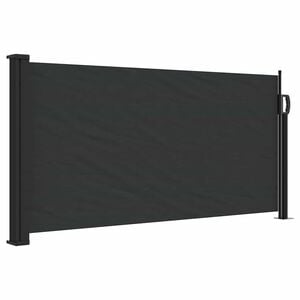 vidaXL 黑色可伸缩侧遮阳篷 100x300 cm