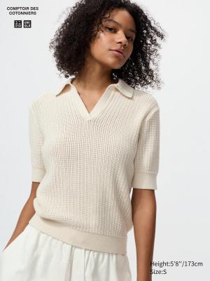 UNIQLO 女士棉质短袖针织衫