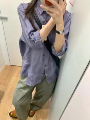 UNIQLO 亚麻衬衫 女款