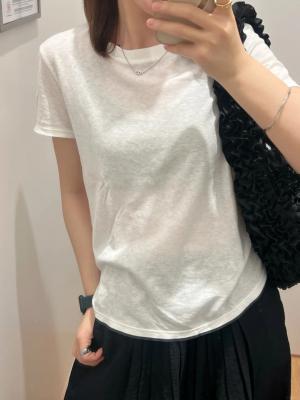 UNIQLO 女式100%亚麻圆领T恤