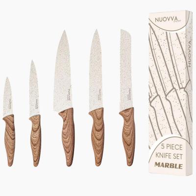 nuovva 奶油花岗岩厨房刀具5件套
