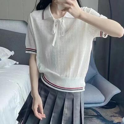 罗纹羊毛混纺Polo毛衣