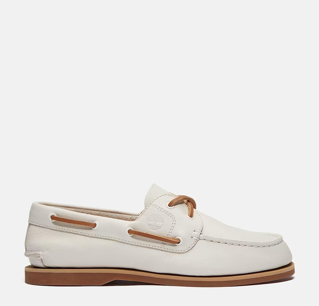 Timberland 女士经典船鞋 白色