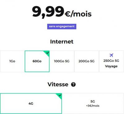 9.99€ 60G流量套餐