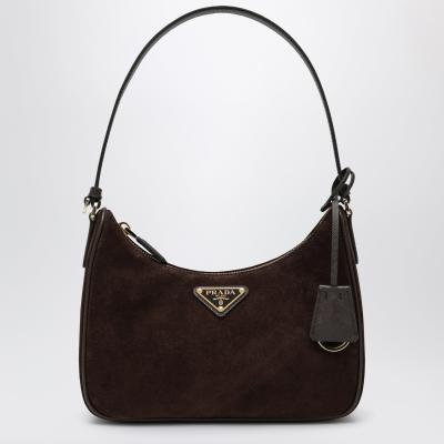 Prada Re-Edition 2005 羊绒棕色迷你包