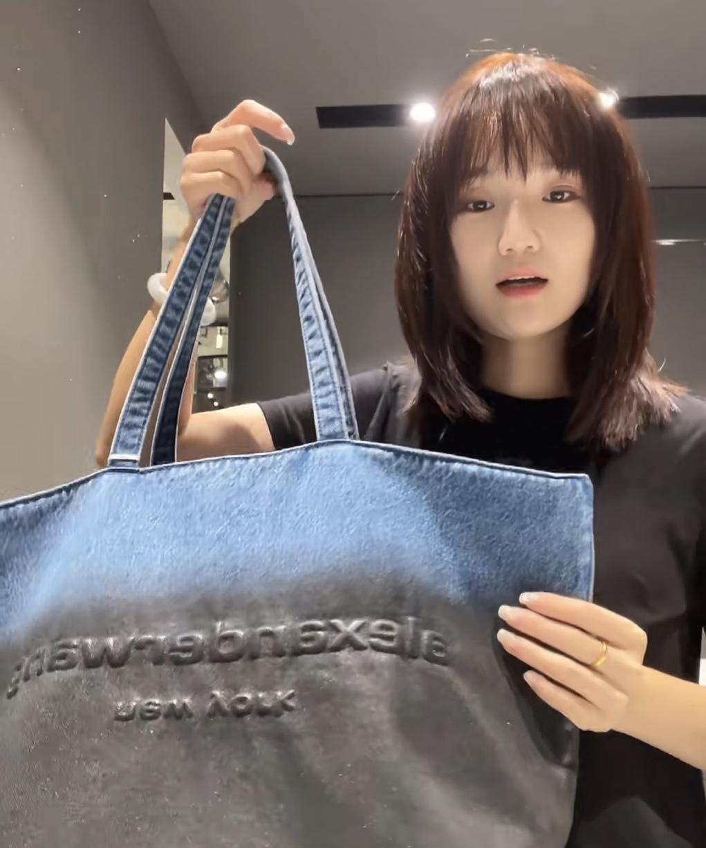 Punch大号牛仔托特包 蓝色
