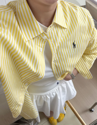 女士条纹纯棉衬衫