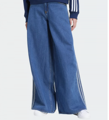 Adidas阔腿牛仔裤