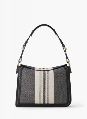 LANVIN 条纹帆布手包