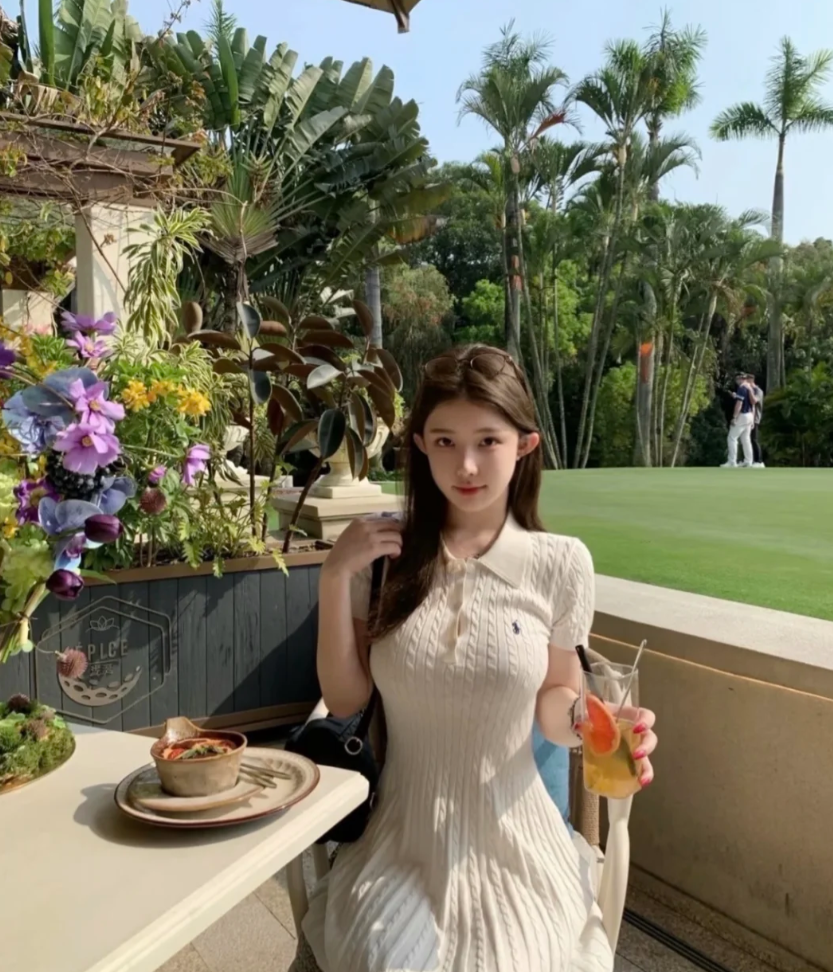 Ralph Lauren 女童棉针织连衣裙