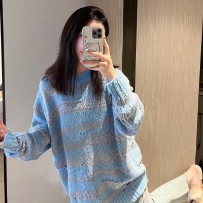 条纹仿旧毛衣