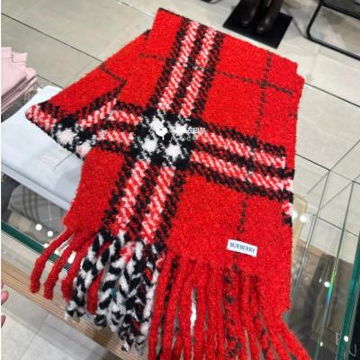 Burberry 格纹羊驼羊毛围巾
