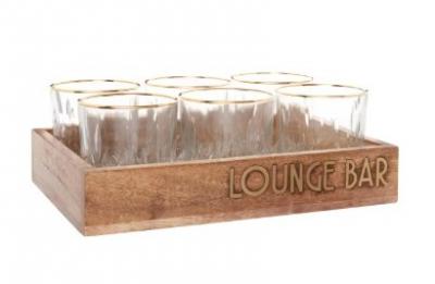 Lounge 雕花金边玻璃杯六件套