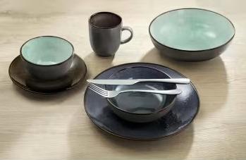 玉石质感 18cm 意面沙拉盘六件套