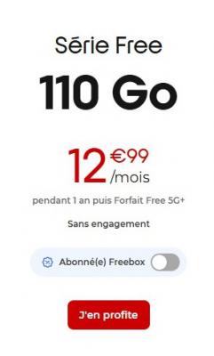 【5G】12.99€110G套餐