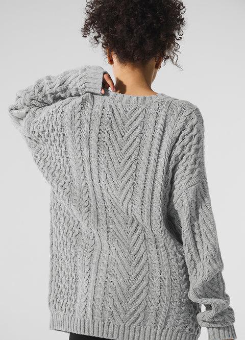 Cable Knit 圆领卫衣 运动灰