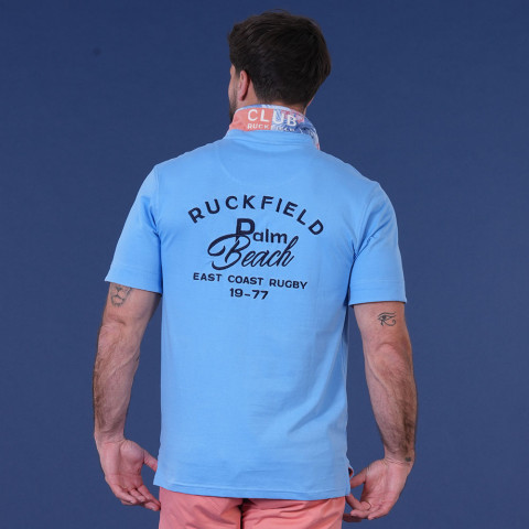 浅蓝色Ruckfield棕榈海滩短袖 polo - 大号S到5XL