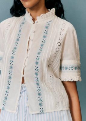 Sezane Chemise Kirane 蓝色小花生物棉衬衫