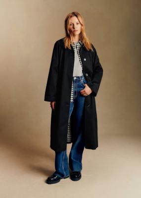 Sezane Clyde 黑色有机棉大衣