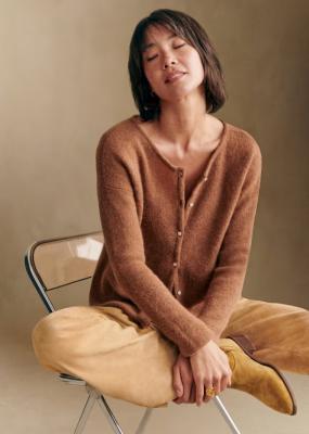 Sezane Gilet Gaspard 超级小山羊毛 开衫 驼色
