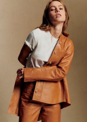 Sezane Will 羔羊皮夹克 蜂蜜色