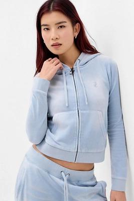 Juicy Couture UO限定水洗蓝色天鹅绒连帽卫衣