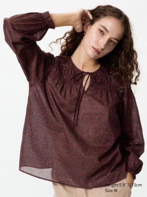 UNIQLO 女士棉质轻薄褶皱衬衫