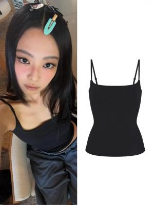 Cotton Jersey Scoop Neck 吊带背心 灰色