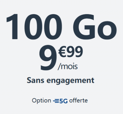 cdiscount 9.99€ 100G 5G信号