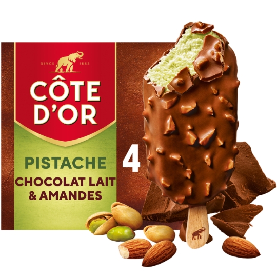 Côte d'Or 开心果巧克力杏仁雪糕棒(4支装)