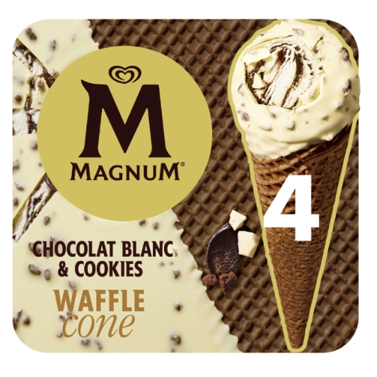 Magnum 曲奇白巧克力甜筒(4支装)