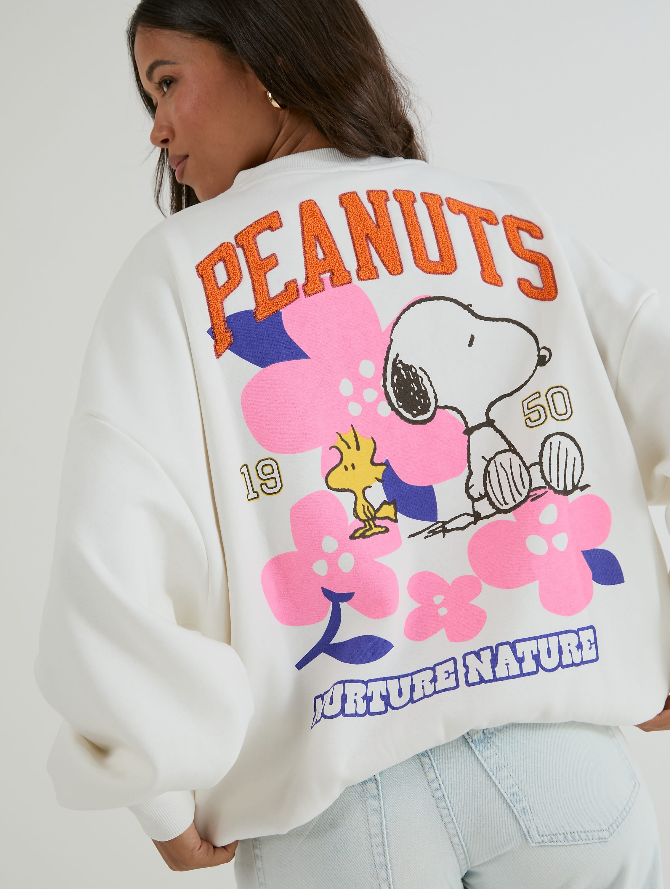 Peanuts Snoopy 花朵米白卫衣