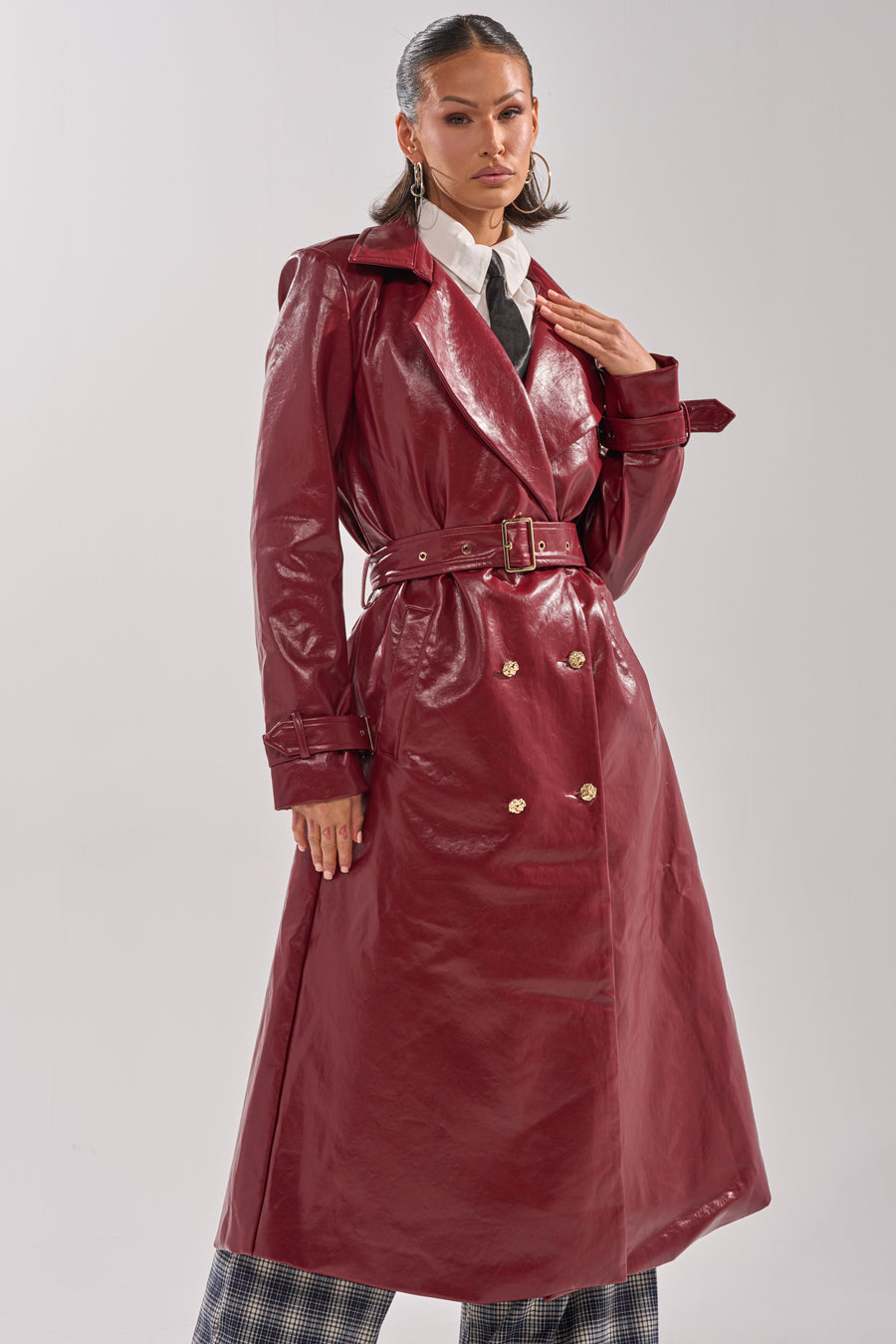 Lady Danger Faux Leather Trench