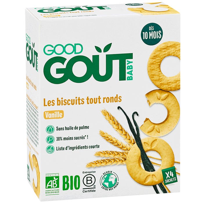 Good Gout 香草味有机手抓圆饼干80g