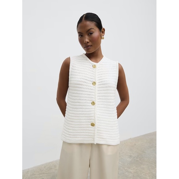 Pretty Lavish Frankie Crochet Knit Waistcoat