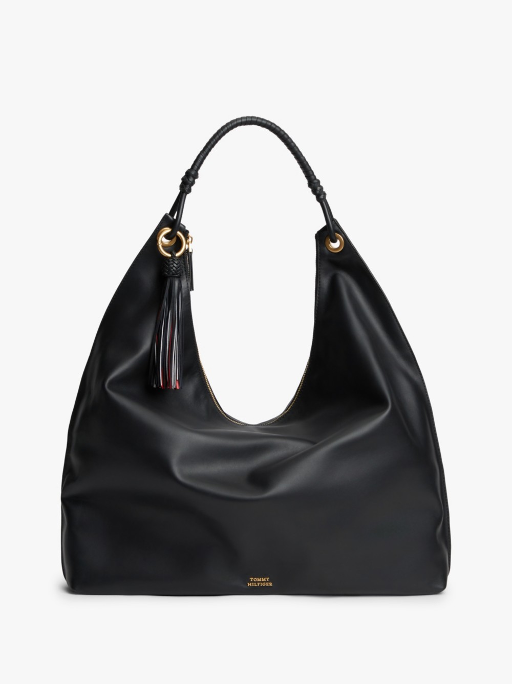 Leather Tassel Hobo Bag