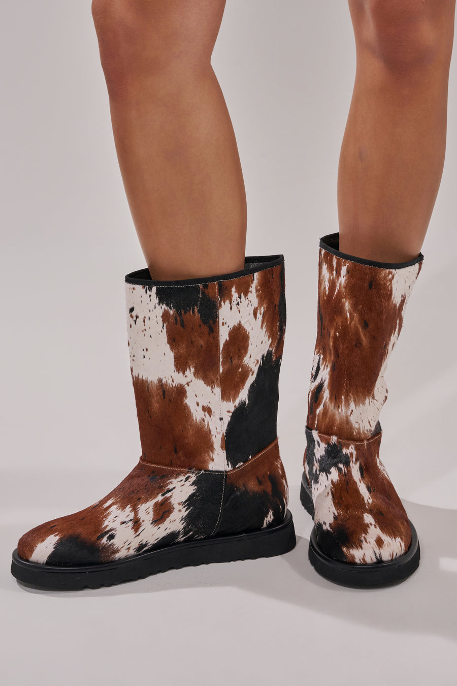 Azalea Wang Marleigh Cow Flat Bootie