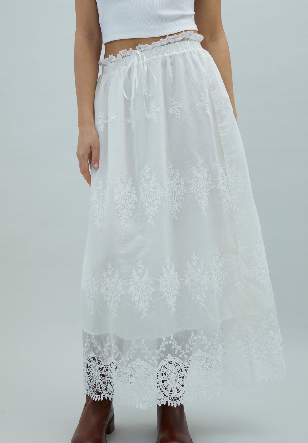 BLOSSOM SKIRT 蕾丝拼接半裙
