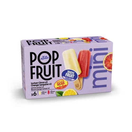 Pop Fruit Sorbet Citron & Orange Sanguine x6