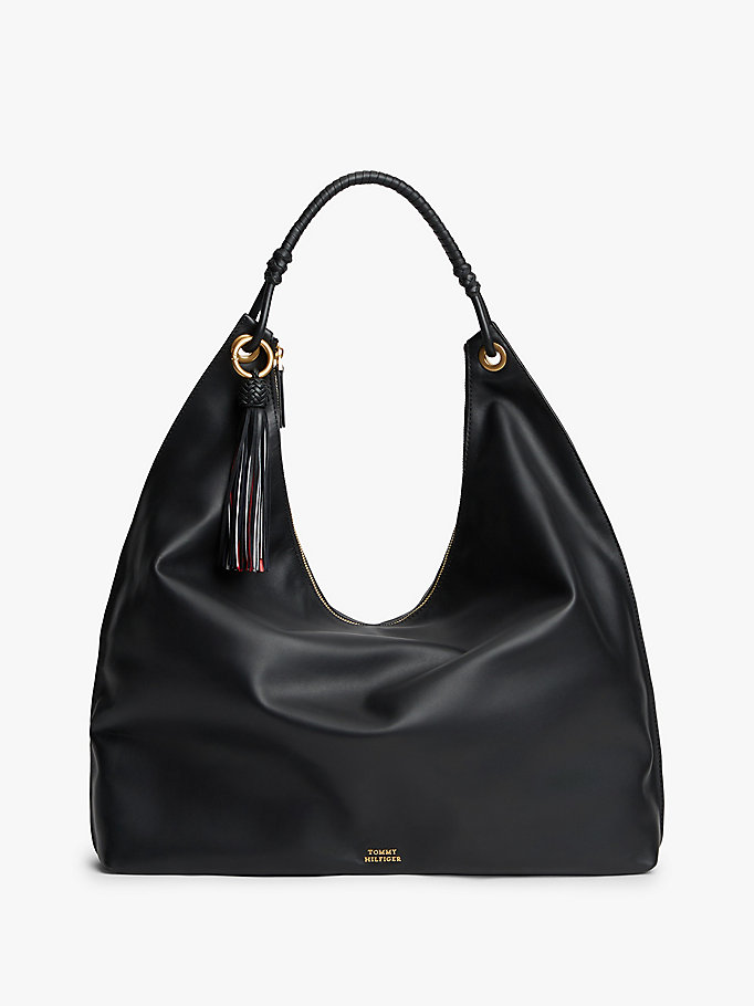 Leather Tassel Hobo Bag
