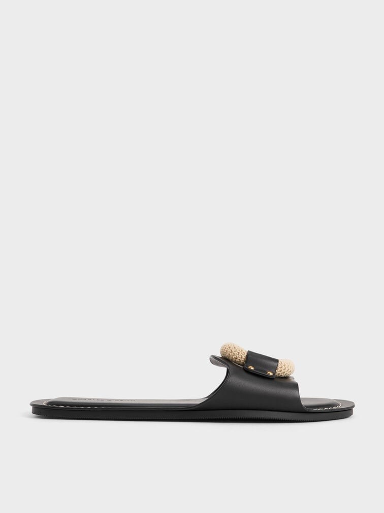 CHARLES & KEITH 拉菲草装饰套穿凉鞋
