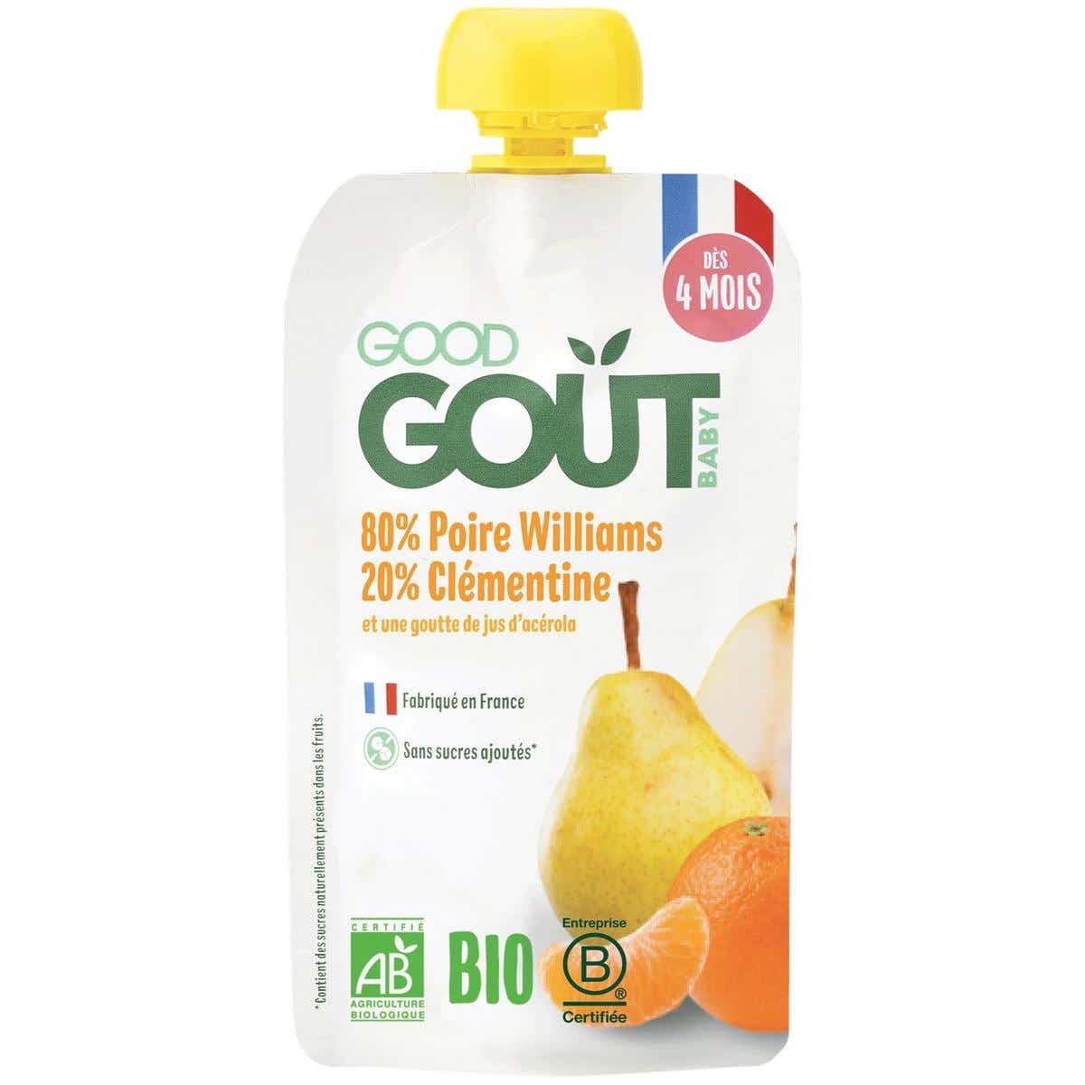 Good Gout 有机果泥 梨子克莱门橘 120g