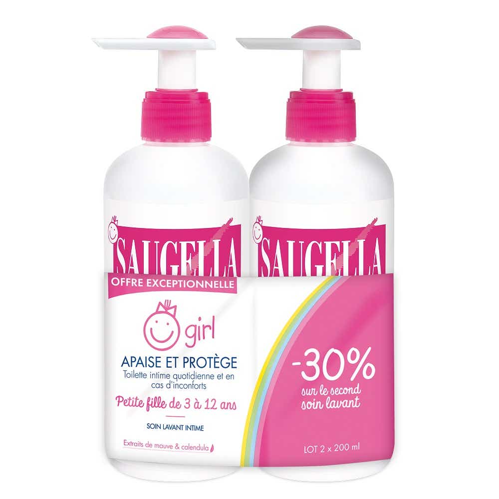 Saugella 女童私处洁护液 2x200ml