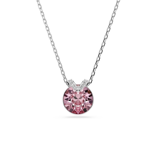 Swarovski Bella V 粉色圆切水晶项链