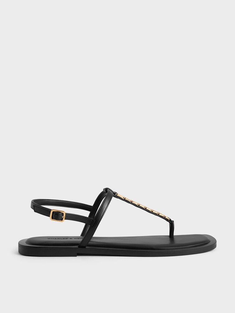 CHARLES & KEITH 链条夹趾凉鞋