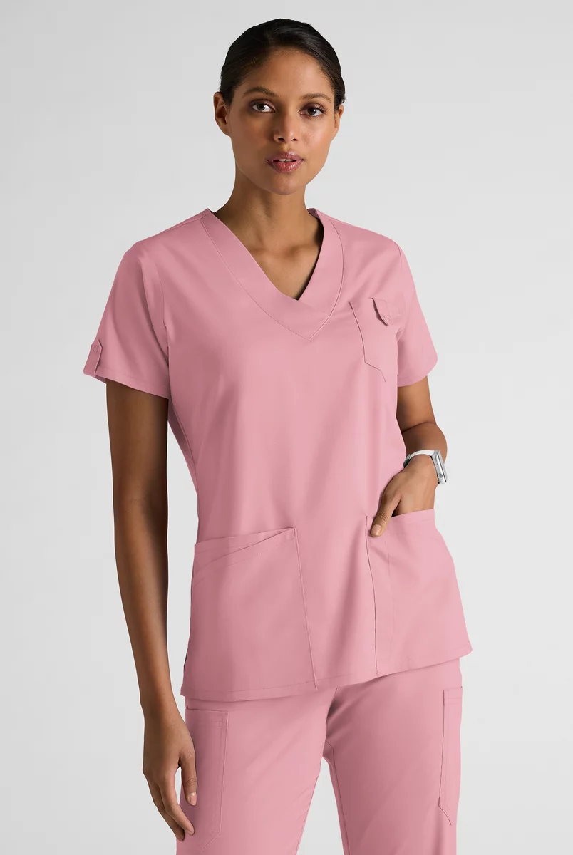 Butter-Soft STRETCH Women's 6-Pocket V-Neck Scrub Top