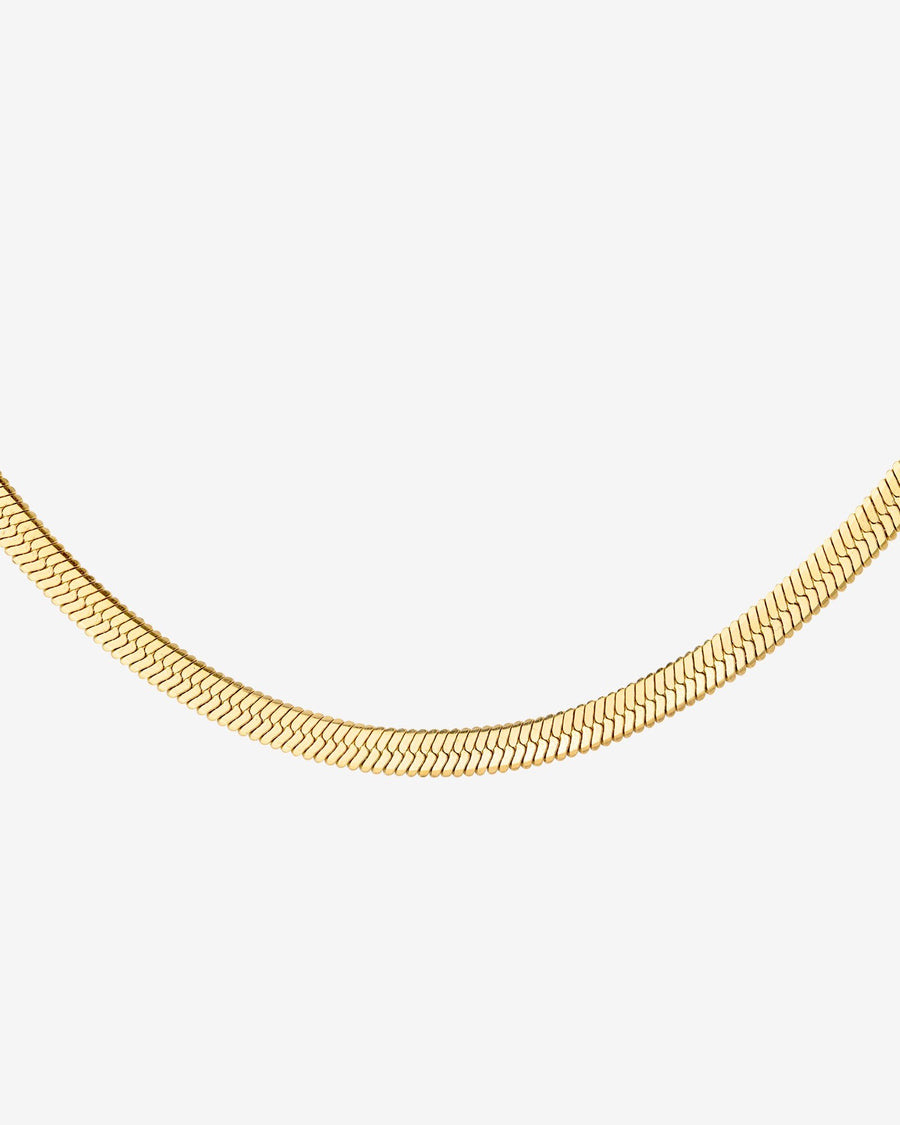 Slim Herringbone Necklace gold