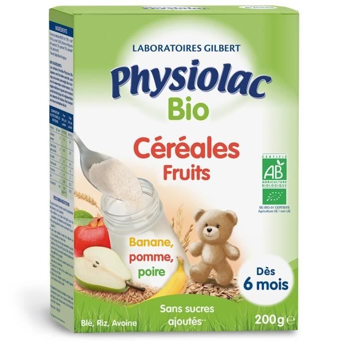 Physiolac Bio Céréales Fruits 有机米粉200g