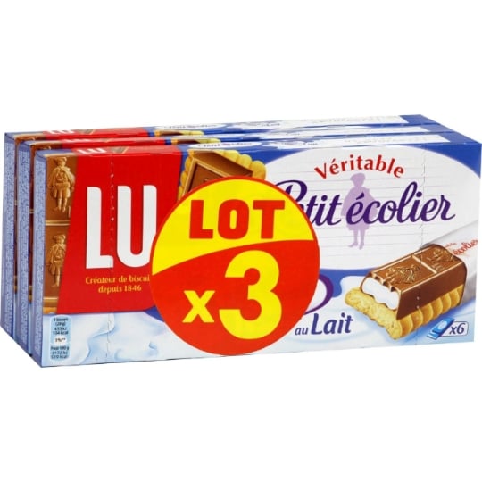 Petit Ecolier 牛奶巧克力软心饼干(3×120g)